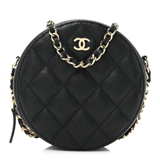 Repladies offers premium fake Louis bags at unbeatable prices. Our products are cheap because we focus on direct sales CHANEL Caviar Quilted Round Clutch With Chain Black 0128