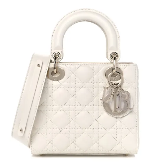 CHRISTIAN DIOR Lambskin Cannage Small My ABCDior Lady Dior Latte 0128