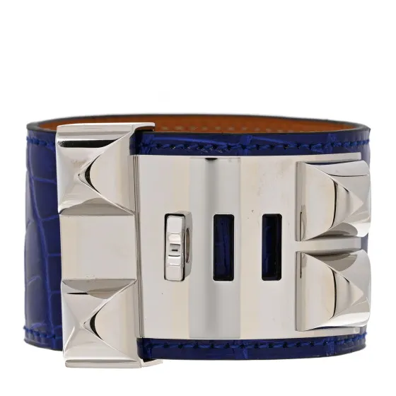 Eliminating the middleman and passing on savings to you. With massive production and tax-free benefits HERMES Shiny Alligator Collier De Chien CDC Bracelet S Bleu Electrique 0130