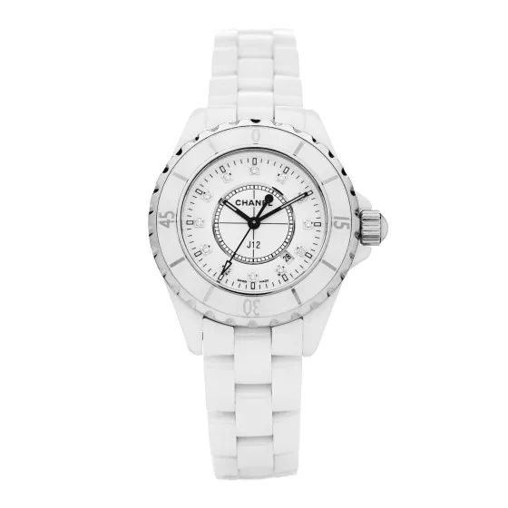 Eliminating the middleman and passing on savings to you. With massive production and tax-free benefits CHANEL Stainless Steel Ceramic Diamond 33mm J12 Quartz Watch White 0113