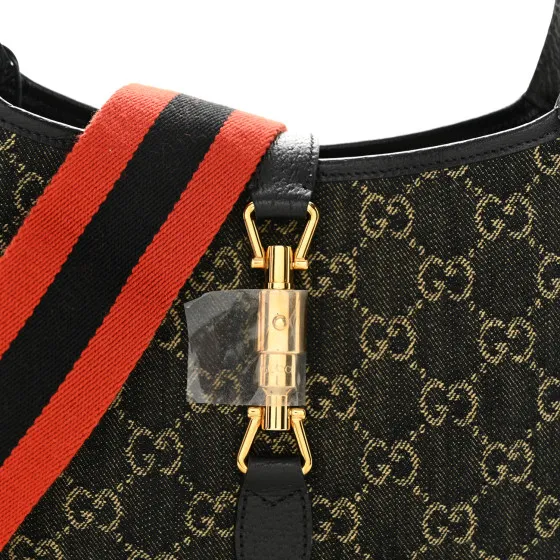 Repladies offers premium fake Louis bags at unbeatable prices. Our products are cheap because we focus on direct sales GUCCI Jacquard Denim GG Monogram Small Jackie 1961 Hobo Black Ivory 0125