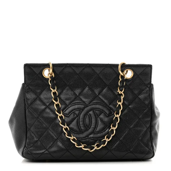 CHANEL Caviar Quilted Petit Timeless Tote PTT Black 0128