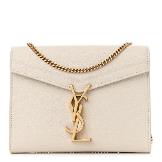 You get luxury for less. Shop now for the best deals on fake Louis bags. SAINT LAURENT SAINT LAURENT Grain De Poudre Monogram Cassandra Chain Wallet Crema Soft 0125