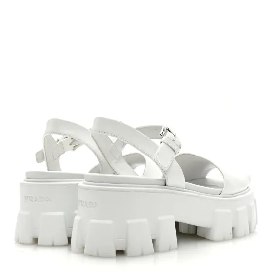 Eliminating the middleman and passing on savings to you. With massive production and tax-free benefits PRADA Spazzolato Monolith 55mm Sandals 35 White 0121