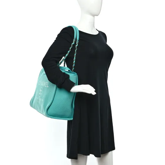 Repladies offers premium fake Louis bags at unbeatable prices. Our products are cheap because we focus on direct sales CHANEL Mixed Fibers Medium Deauville Tote Turquoise 0123