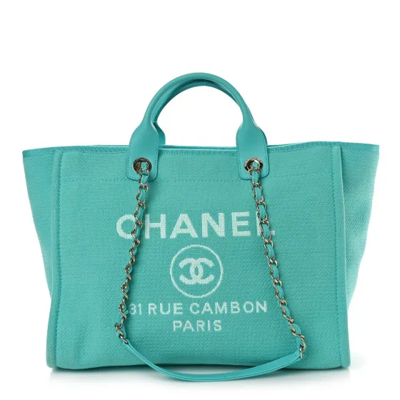 Repladies offers premium fake Louis bags at unbeatable prices. Our products are cheap because we focus on direct sales CHANEL Mixed Fibers Medium Deauville Tote Turquoise 0123