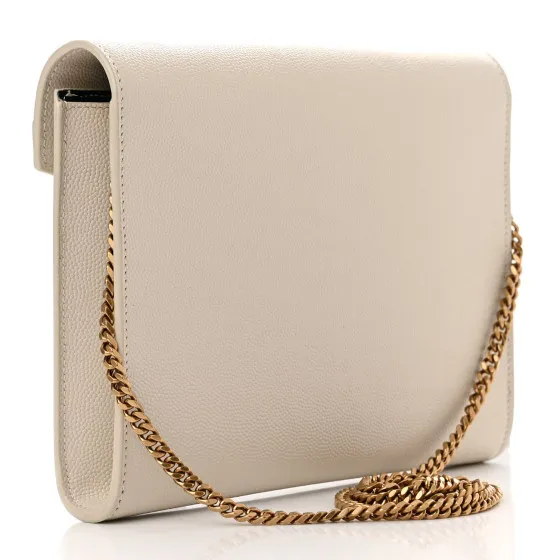 You get luxury for less. Shop now for the best deals on fake Louis bags. SAINT LAURENT SAINT LAURENT Grain De Poudre Monogram Cassandra Chain Wallet Crema Soft 0125