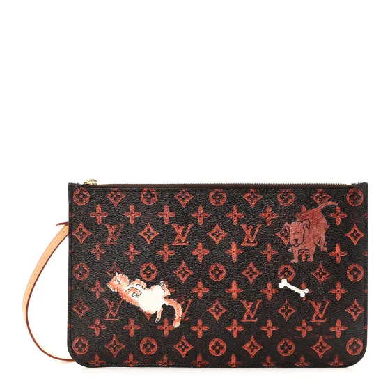 LOUIS VUITTON Catogram Neverfull MM GM Pochette Marron 0112