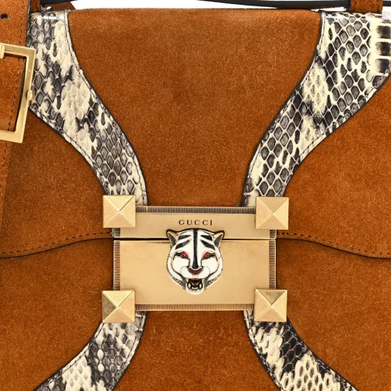 Eliminating the middleman and passing on savings to you. With massive production and tax-free benefits GUCCI Snakeskin Suede Osiride Shoulder Bag Bright Cuir 0123