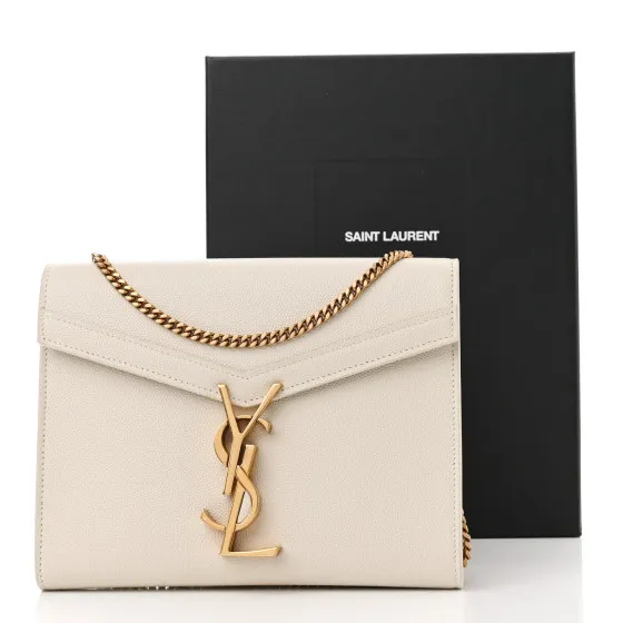 You get luxury for less. Shop now for the best deals on fake Louis bags. SAINT LAURENT SAINT LAURENT Grain De Poudre Monogram Cassandra Chain Wallet Crema Soft 0125