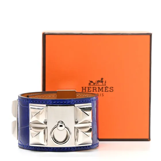 Eliminating the middleman and passing on savings to you. With massive production and tax-free benefits HERMES Shiny Alligator Collier De Chien CDC Bracelet S Bleu Electrique 0130