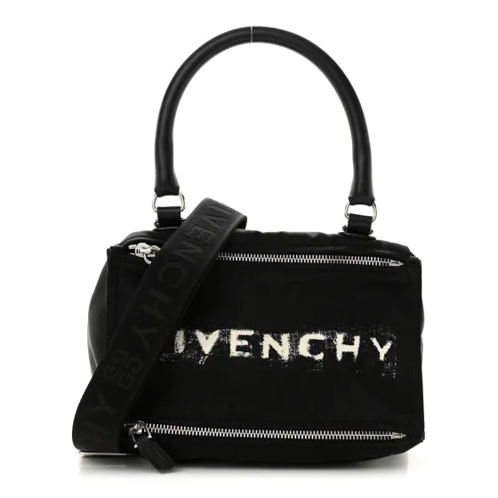 GIVENCHY Nylon Logo Small Pandora Black White 0123