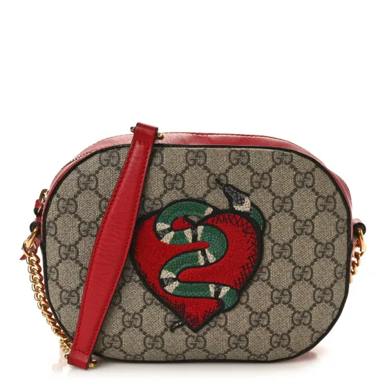 You get luxury for less. Shop now for the best deals on fake Louis bags. GUCCI GG Supreme Monogram Kingsnake Heart Embroidered Mini Chain Shoulder Bag Beige Hibiscus Red 0123