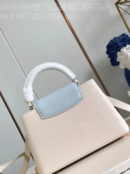 Repladies offers premium fake Louis bags at unbeatable prices. Our products are cheap because we focus on direct sales BB-27*18*9CM VUITTON CAPUCINES LOUIS 0214