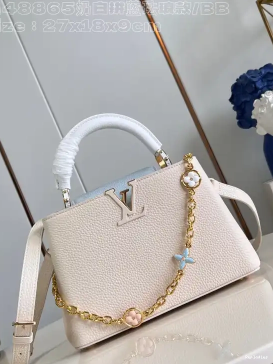 Repladies offers premium fake Louis bags at unbeatable prices. Our products are cheap because we focus on direct sales BB-27*18*9CM VUITTON CAPUCINES LOUIS 0214